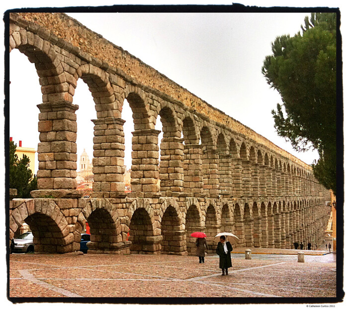 The Aqueduct in Segovia, Spain